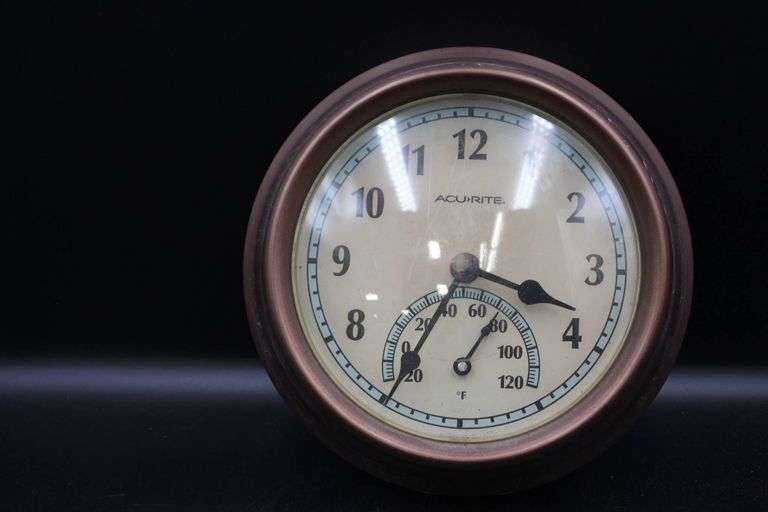 AcuRite Wall-Mounted Indoor/Outdoor Thermometer in Bronze Finish