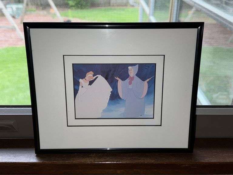 Framed Cinderella & Fairy Godmother Print