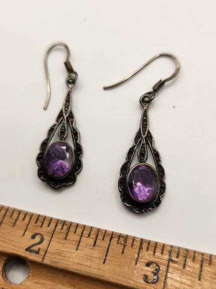 Small Etched Teardrop Earrings in Silver main image 0