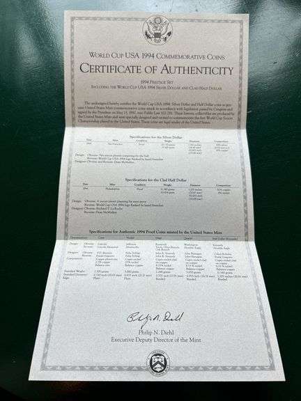 1994 UNITED STATES MINT SILVER PROOF SET visual data 8