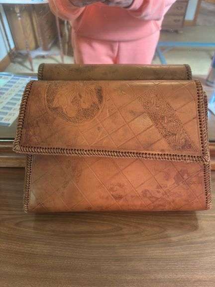 Leather Purse w/ Stitching & Embossing
