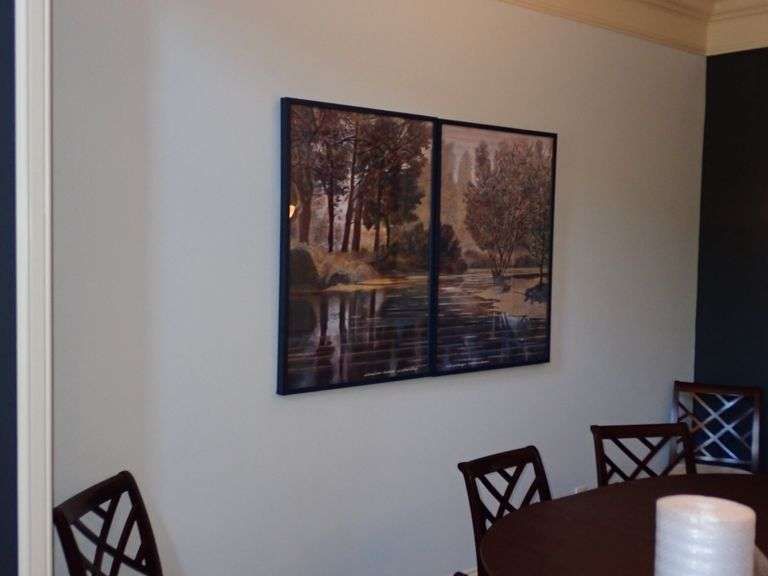 Two-panel framed artwork by Marcus Uzilevsky (1937-2015)