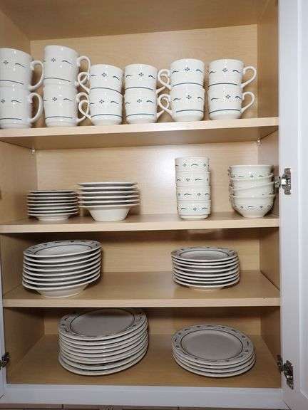 63pc Longaberger Woven Traditions Classic Green Dish Set