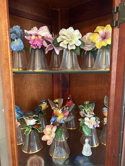 Porcelain Crystal Songbird Bell Collection