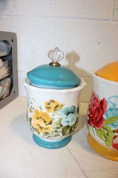Lemon Pitcher & Floral Canisters