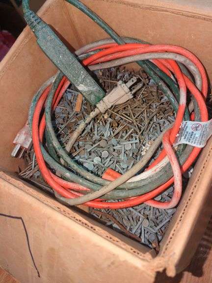box of nails, cord