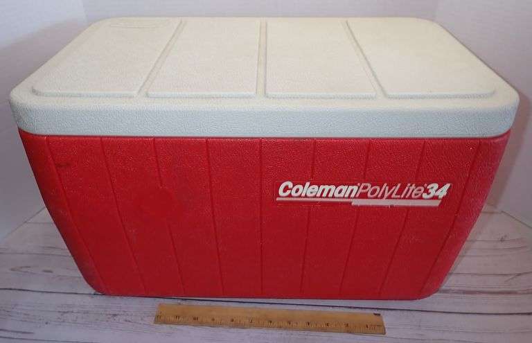 CLEAN - Coleman PolyLite 34 Blow Mold Plastic Ice Chest Cooler - VGC