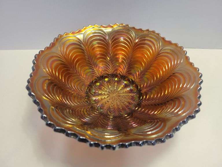 Fenton Peacock Tail Bowl