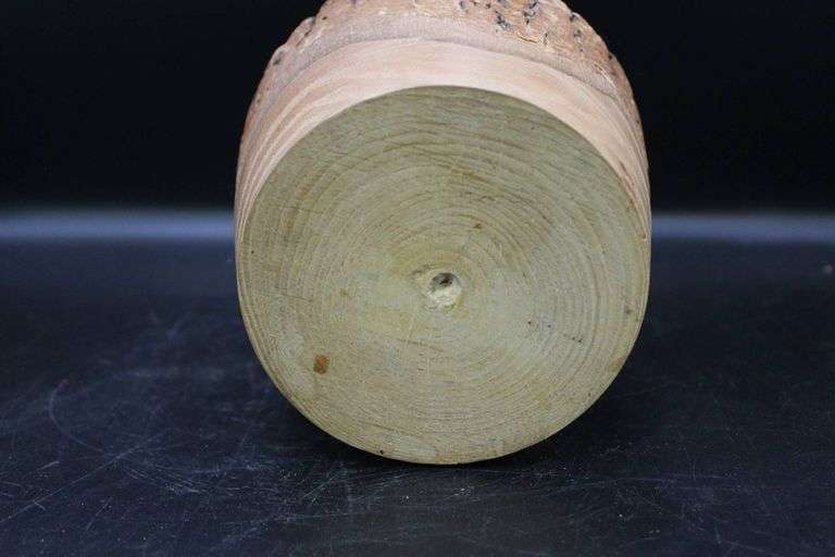 Wooden Vase with Assorted Historical Miniature Flags