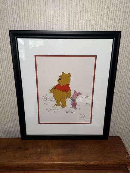 Framed Winnie the Pooh & Piglet Serigraph "Best Friends"