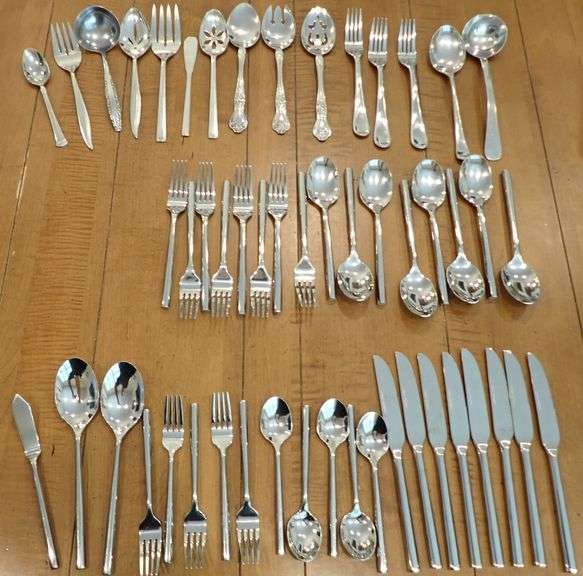 Flatware Lot featuring 37pc Stainless China J Flatware  & 15 Various Patterns of Servingware