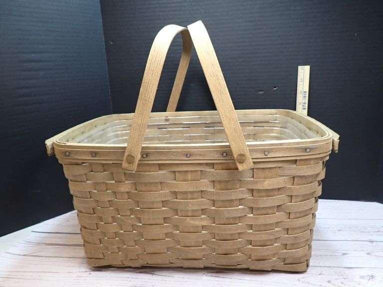Longaberger 1985 Laurel Double Swing Handle Market Basket
