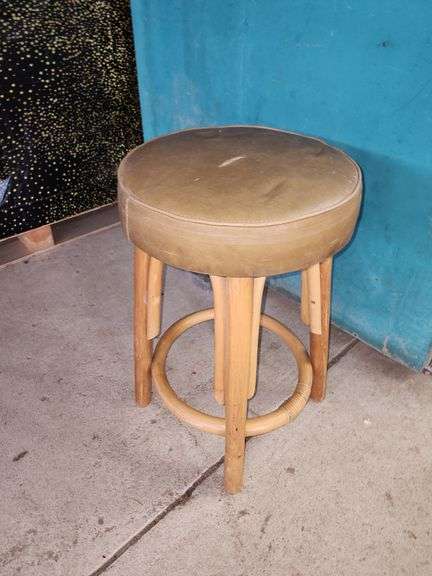 Wood Stool W/Cushion Seat  13"X23.5"