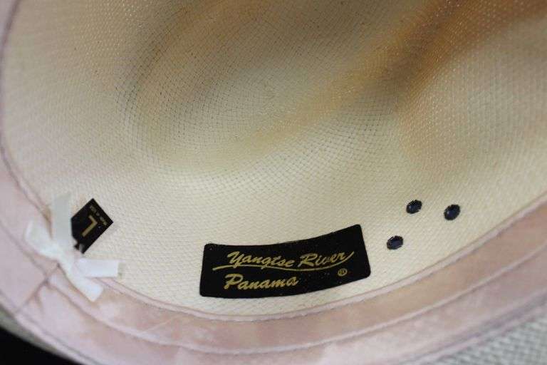 Vintage Yangtze River Panama Straw Hat with Braided Band