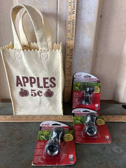 3 New Pks Bond 2" Metal Sweeper Nozzles & Felt Apple Bag