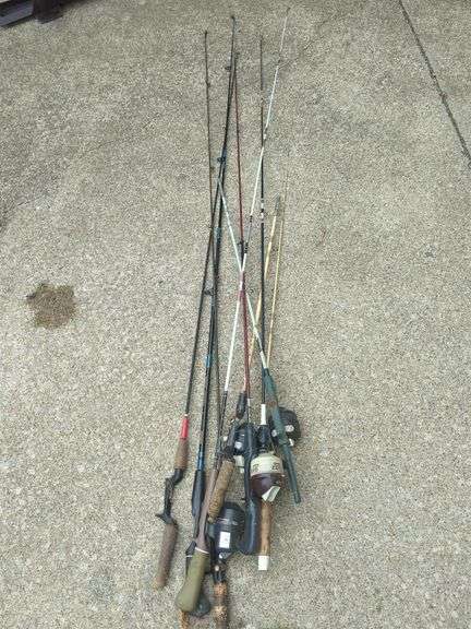 several fishing poles