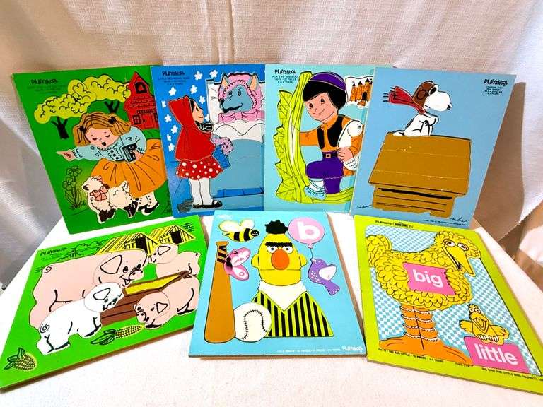 1960's and 1970's Playskool Wood Puzzles