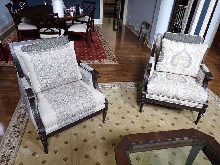 RIGHT - Ethan Allen Fairfax Custom Fabric Armchair