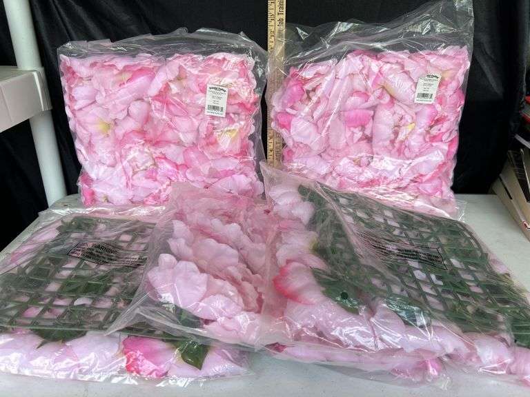 5 New  Pink Peony Floral Mats Each 12"X12"
