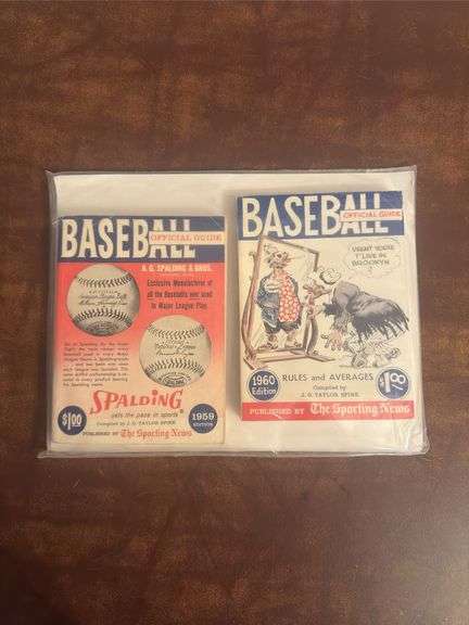Baseball Official Guide Official Rules 1959 & 1960 Books