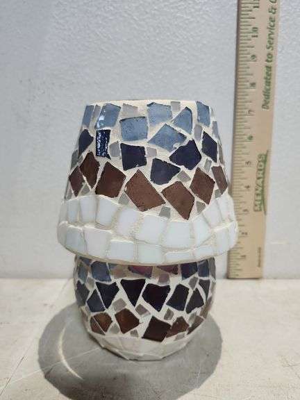 Home Interior Mosaic Candle Lamp 7'' Tall