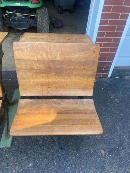 2 Antique Wood School Desk