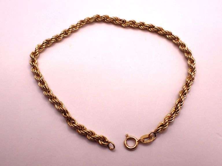 14k gold 7.5" rope bracelet 1.84g