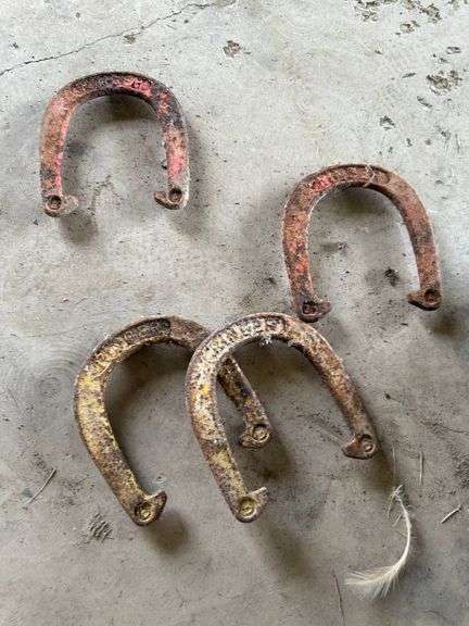 Four Vintage Metal Horseshoes with ‘RINGER’ Marking