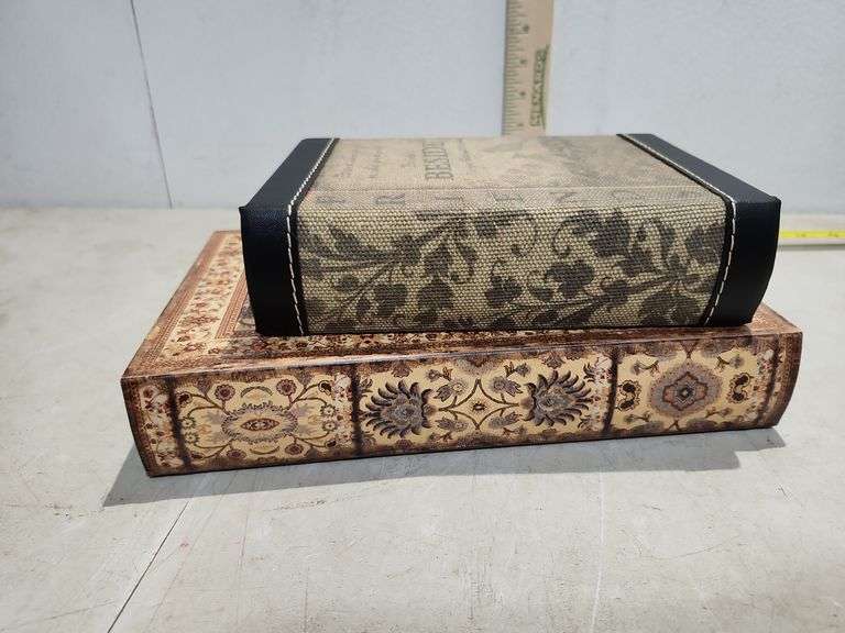 2 Magnetic Close Hide-A-Way Book Boxes Largest Is 10.25'' X 6.5'' X 1.75''