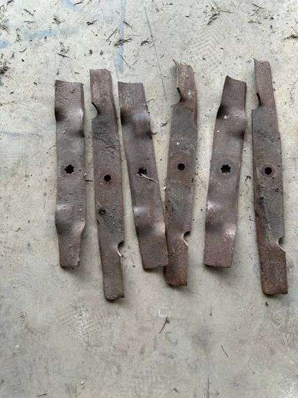 Six Rusted Lawn Mower Blades