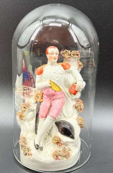 Antique English Saffordshire Porcelain Figural Soldier in Uniform Large!