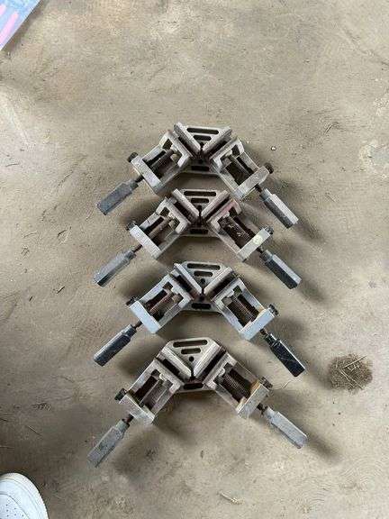 Four Metal Adjustable Corner Clamps for Woodworking or Metalworking