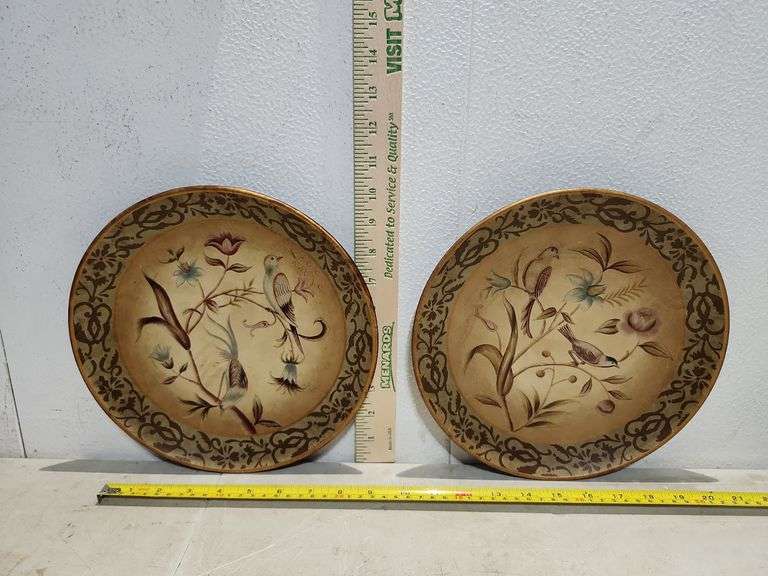 2 Decorative 10'' Bird Plates Not For Food