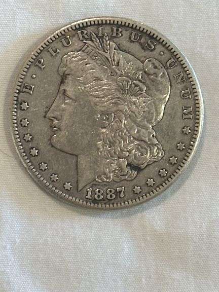 1887-S Morgan silver dollar-XF-graded