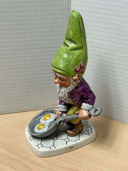 Goebel W. Germany Gnome Figurine “Bit” – Frying Pan with Eggs