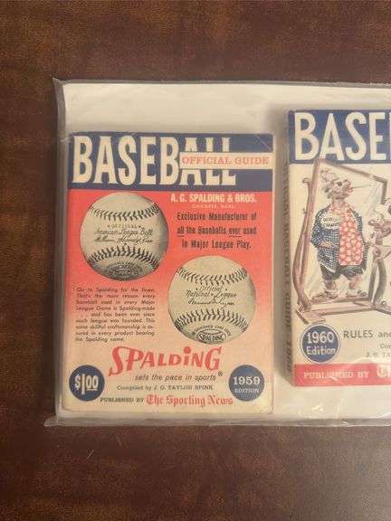 Baseball Official Guide Official Rules 1959 & 1960 Books