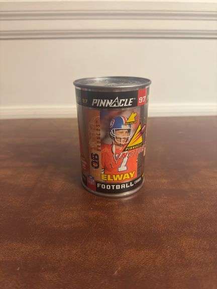 Bronco John Elway Pinnacle 97 Football Card in a can ( 10 cards per can)
