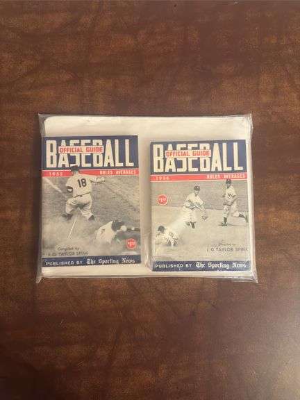 Baseball Official Guide Official Rules 1955 & 1956 Books