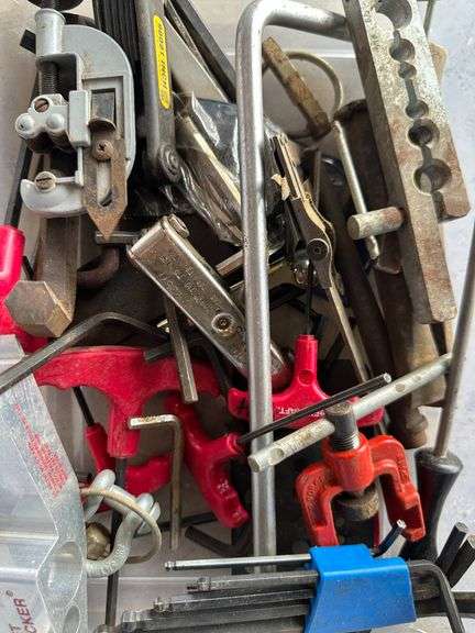 Tools Including Clamps, Hex Keys, and Tool Accessories