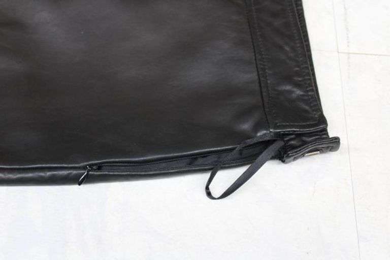 DKNY Black Leather Skirt with Side Zipper, Size 10