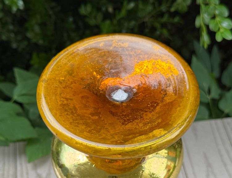 Antique Mercury Gold-Tone Glass Vase Hand-Painted