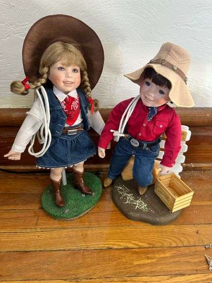 Cowboy & Cowgirl Porcelain Dolls