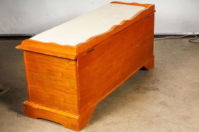 Cedar Blanket Chest with Upholstered Seat