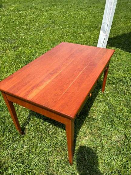Rectangular Wooden Table with Two Drawers