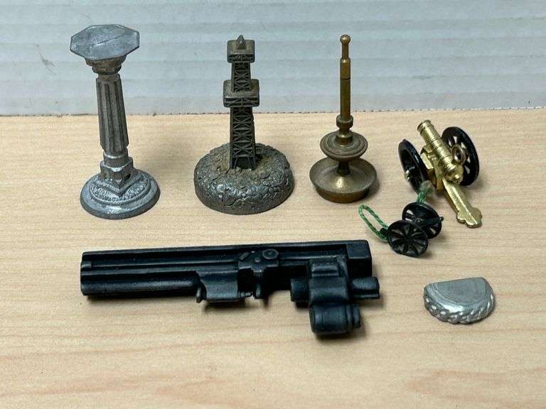 Lot of Vintage Miniature Metal Items – Cannons, Columns, and More
