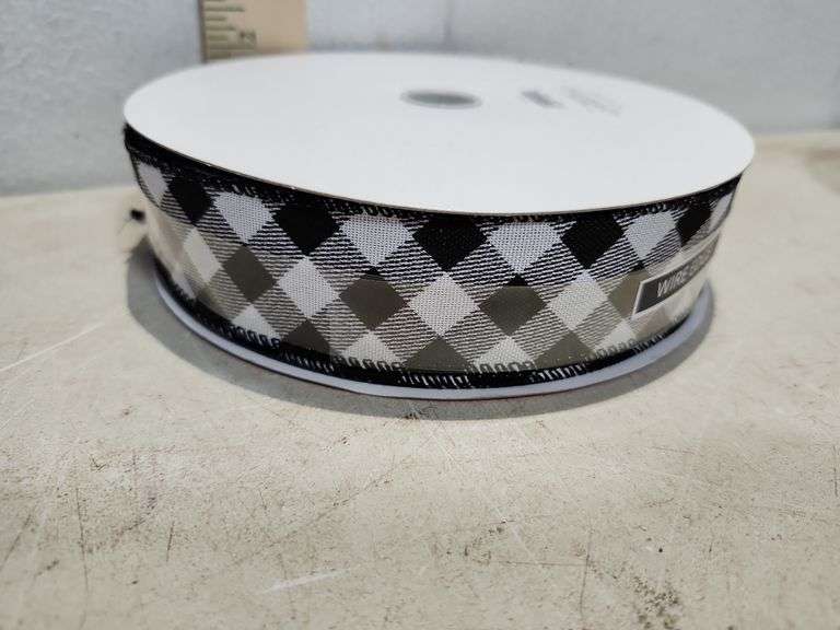 41.6 Yards X 1.5'' Black And White Check Ribbon