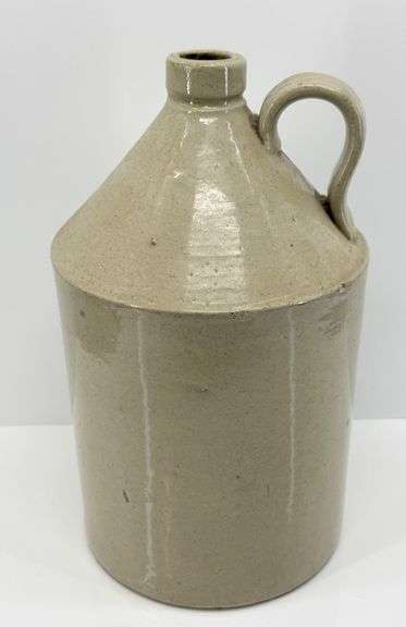 Antique Conron & Co. Stoneware Syrup Jug with Handle, 265 West Broadway, NY