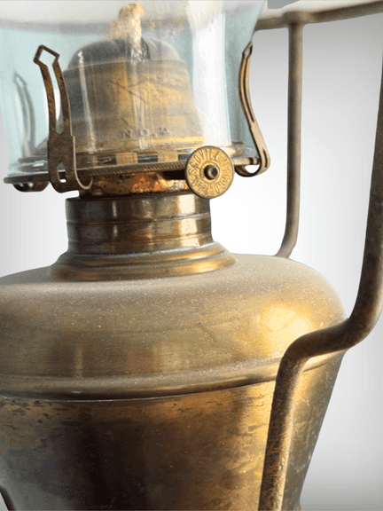 Antique Seville Kerosene Hanging Lamp with Pulley Mechanism