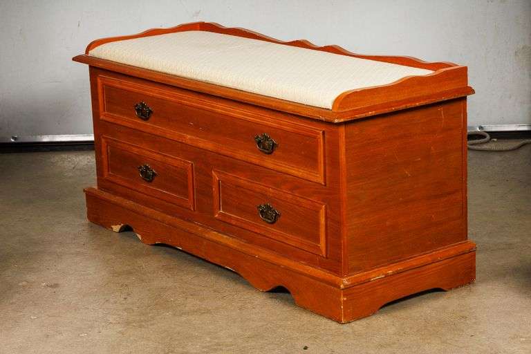 Cedar Blanket Chest with Upholstered Seat
