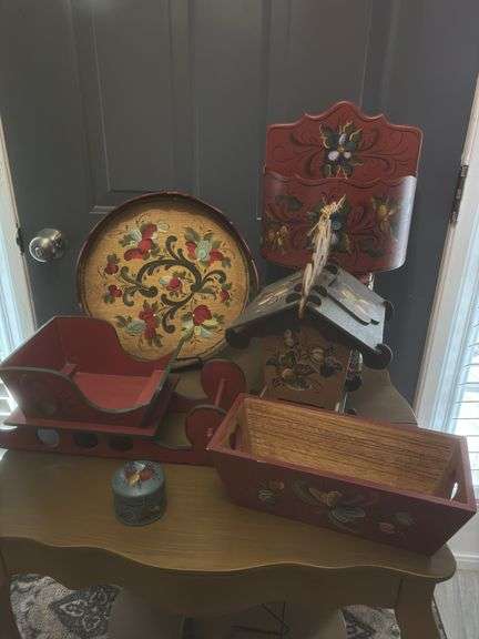 Hand painted Original Wooden Decor # 6 pieces